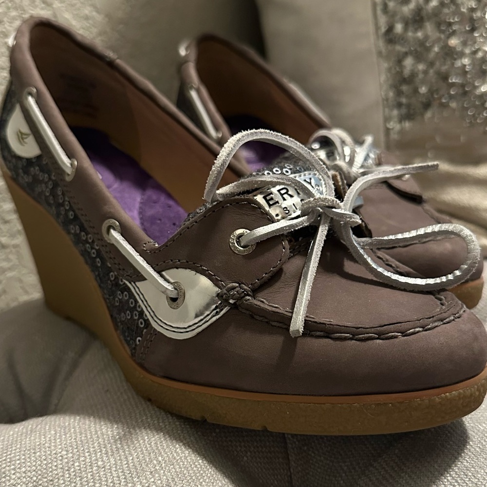 🔥 Sperry Top Sider Wedge Heels with Sequins